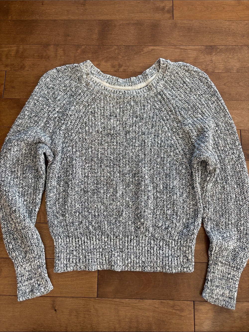 Free People Gray Marled Crewneck Sweater Cotton Blend